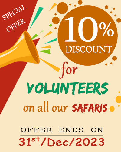 10% Discount for volunteers on all our safaris